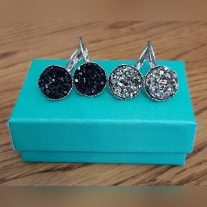 NWOT- Handmade Druzy Clasp Earrings Bundle